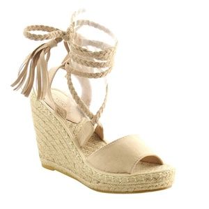 Women's Espadrille Braided Ankle Wedges